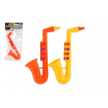 Saxofon plast 24cm 2 barvy v sáčku