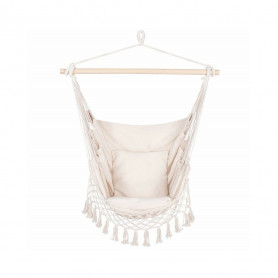 Závěsné houpací křeslo 130x100 cm, krémové SPRINGOS BORGO III
