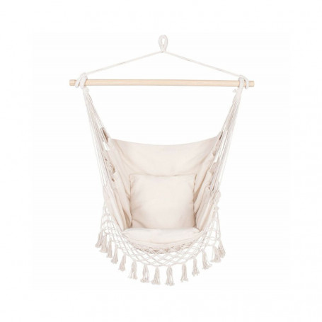 Závěsné houpací křeslo 130x100 cm, krémové SPRINGOS BORGO III