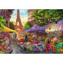 Puzzle Premium Plus - Čajový čas: Květinový trh, Paříž 1000 dílků 68,3x48cm v krabici 40x27x6cm