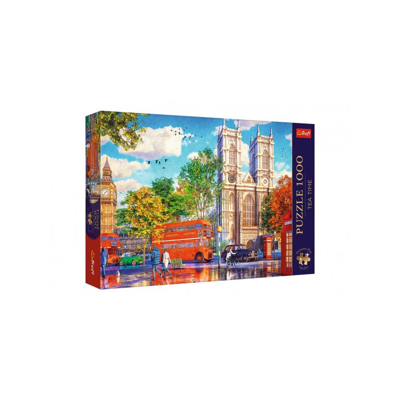 Trefl Puzzle Premium Plus - Čajový čas: Pohled na Londýn 1000 dílků 68,3x48cm v krabici 40x27x6cm 89010805-XG