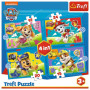 Puzzle 4v1 Štěňata v běhu Tlapková patrola/Paw Patrol 28,5x20,5cm v krabici 28x28x6cm