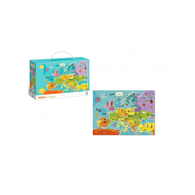 DODO Puzzle Mapa Evropy 64x46cm 100 dílků v krabičce 28x18,5x6,5cm 56400073-XG