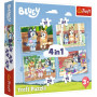 Puzzle 4v1 Bluey a jeho svět 28,5x20,5cm v krabici 28x28x6cm