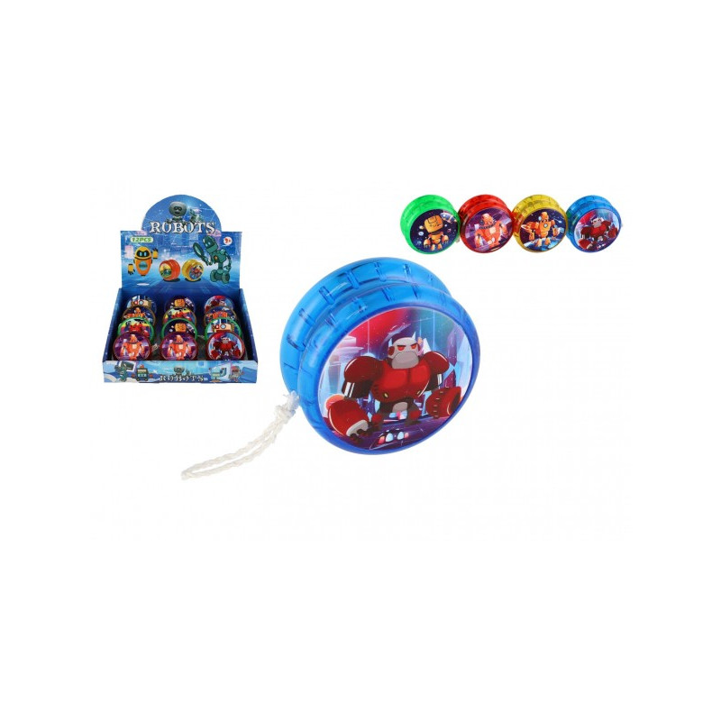 Teddies Jojo svítící roboti plast 6cm na baterie mix druhů 12ks v boxu 00861717-XG