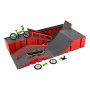 Skatepark - rampy,kolo prstové,skateboard prstový plast s doplňky 2 barvy v krabici 43x25x12cm