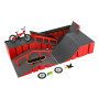 Skatepark - rampy,kolo prstové,skateboard prstový plast s doplňky 2 barvy v krabici 43x25x12cm