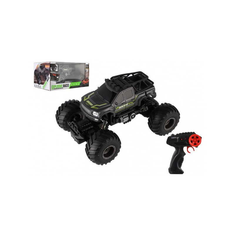 Teddies Auto RC pick up Off road terénní plast 23cm 2,4GHZ na baterie se světlem šedé v krab. 30x15x19cm 00861977-XG