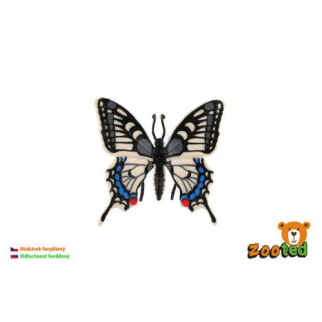 Motýl tropický Papilio/otakárek fenyklový zooted plast 8cm v sáčku