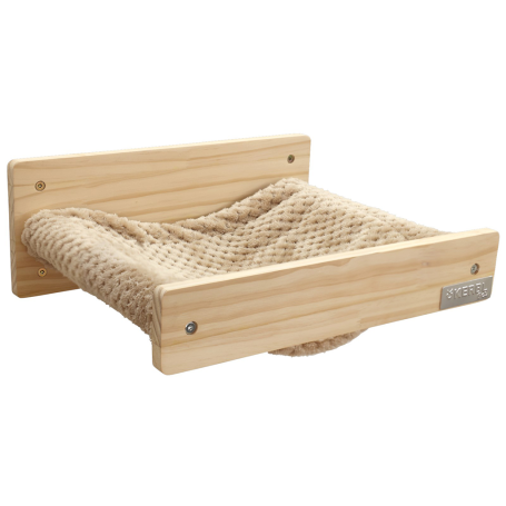 Nástěnné odpočívadlo pro kočky KERBL 80917 TIMBER 38x33,5x16cm, přírodní/taupe