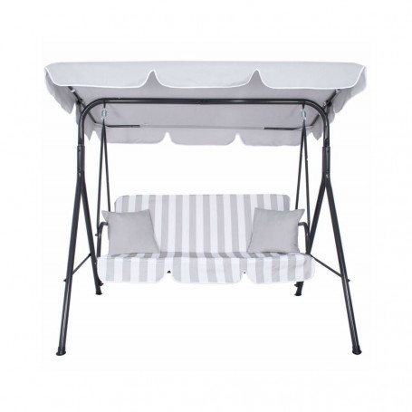 Zahradní houpačka SPRINGOS GRACE 3-místná, šedo-bílá