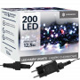 LED světelný řetěz - 12,5m, 200LED, 8 funkcí, paměť, IP44, multicolor