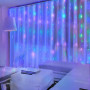 LED Nano světelný závěs - 3x2m, 200LED, 8 funkcí, ovladač, USB, IP44, multicolor