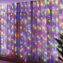 LED Nano světelný závěs - 3x2m, 200LED, 8 funkcí, ovladač, USB, IP44, multicolor