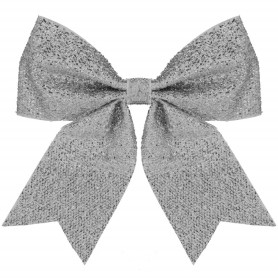 Vánoční mašle 22x20cm stříbrná, vánoční dekorace