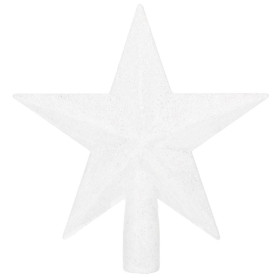Hvězda na vánoční stromeček 15cm třpytivá bílá, vánoční ozdoba