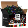 LED světelný řetěz - 41,5m, 500LED, IP44, multicolor + záblesky