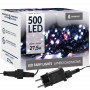 LED světelný řetěz - 27,5m, 500LED, IP44, multicolor + záblesky