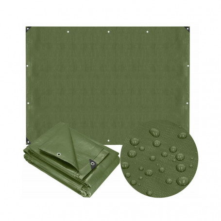 Krycí plachta s oky 4x5 m, 120g PE, zelená SPRINGOS PROTECT