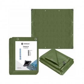 Krycí plachta s oky 4x4 m, 120g PE, zelená SPRINGOS PROTECT