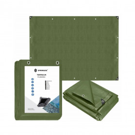 Krycí plachta s oky 2x4 m, 120g PE, zelená SPRINGOS PROTECT