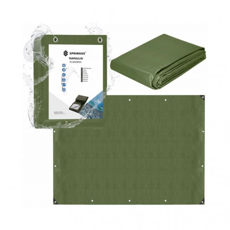 Krycí plachta s oky 2x3 m, 120g PE, zelená SPRINGOS PROTECT