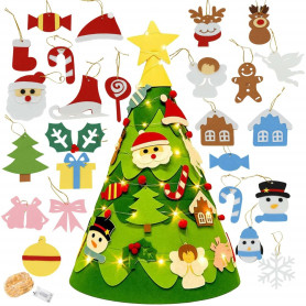 Svítící stromeček s ozdobami pro děti 75x55cm, vánoční dekorace