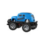 Auto RC mini truck plast 12cm 27MHz na baterie se světlem modré v krabici 18x11,5x10cm