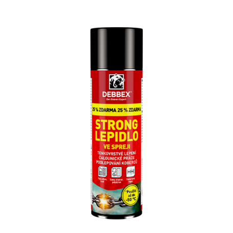 STRONG Lepidlo ve spreji 400 + 100 ml ZDARMA aerosolový sprej nažloutlá