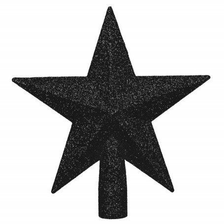 Hvězda na stromeček 15cm třpytivá černá, vánoční ozdoba