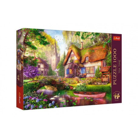 Puzzle Premium Plus - Čajový čas: Lesní chaloupka 1000 dílků 68,3x48cm v krabici 40x27x6cm