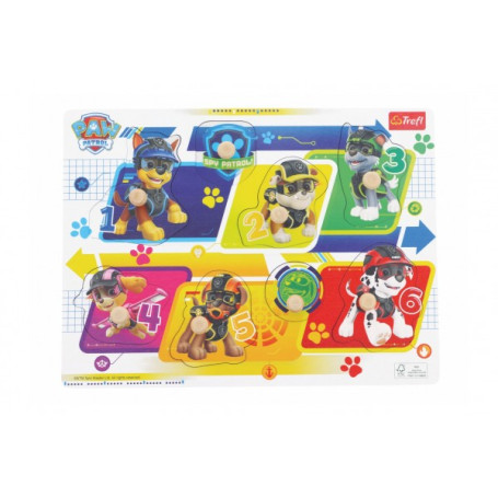 Vkládačka/Puzzle deskové obrysové dřevěné Tlapková patrola/Paw Patrol ve fólii 30x22cm 18m+