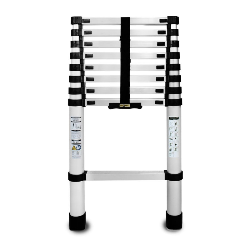 DRABEST Teleskopický žebřík 1x9 příček výsuvný DRABEST DT-9 HOME DRA-3509-XG