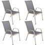 Set 4x Zahradní křeslo SPRINGOS MONZA GF0072 šedé
