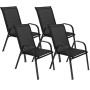 Set 4x Zahradní křeslo SPRINGOS MONZA GF0071 černé