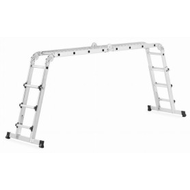 Kloubový teleskopický žebřík 4x4 příčky + plošina HIGHER ML-104D PRO