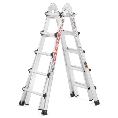 Teleskopický kloubový žebřík 4x5 příček, 525 cm HIGHER ML-305 PRO