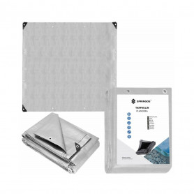 Krycí plachta s oky 4x4 m, extra silná 270g PE, šedá SPRINGOS PROTECT