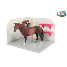 Box na mytí koní, bílo-růžový 1:24