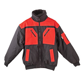 Celoroční pracovní bunda 4v1, černá/červená, XXXL