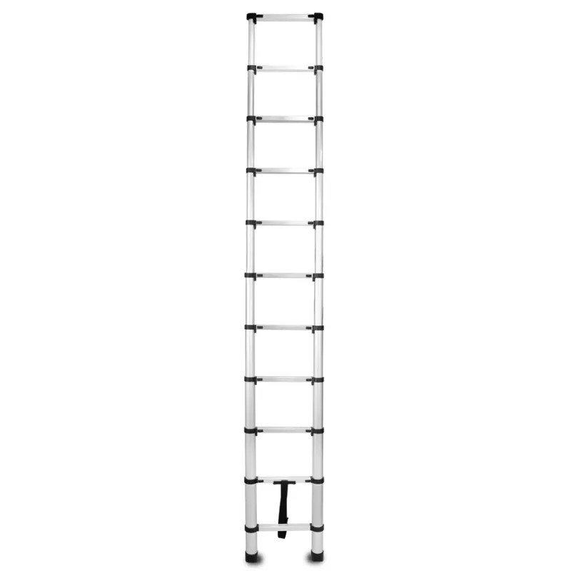 DRABEST Teleskopický hliníkový žebřík HOME 11 příček, 125 kg DRA-D411-HOME