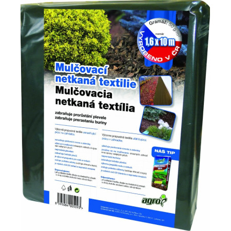 Mulčovací netkaná textilie 50 g, černá, 1,6x5 m