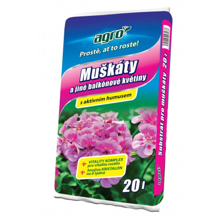 Substrát na muškáty a jiné balkonové květiny 20 L