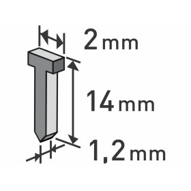 Hřebíky 14 mm, 2,0x0,52x1,2 mm, balení 1000 ks