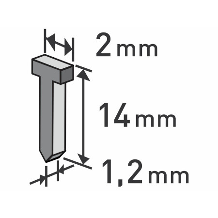 Hřebíky 14 mm, 2,0x0,52x1,2 mm, balení 1000 ks