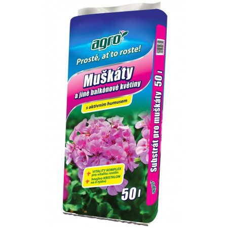 Substrát na muškáty a jiné balkonové květiny 50 L