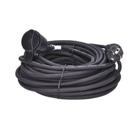 Prodlužovací kabel 20 m s 1 zásuvkou s krytem, ​​černý