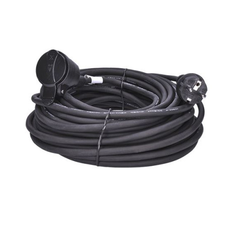 Prodlužovací kabel 20 m s 1 zásuvkou s krytem, ​​černý