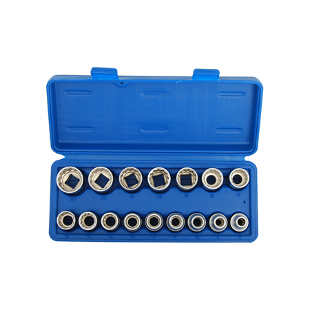 Nástrčkové klíče 12-hran 1/2" 8-24 mm, 16-dílná sada