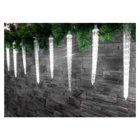 Světelný řetěz Icicle se 16 rampouchy 4,5 m, studený bílý